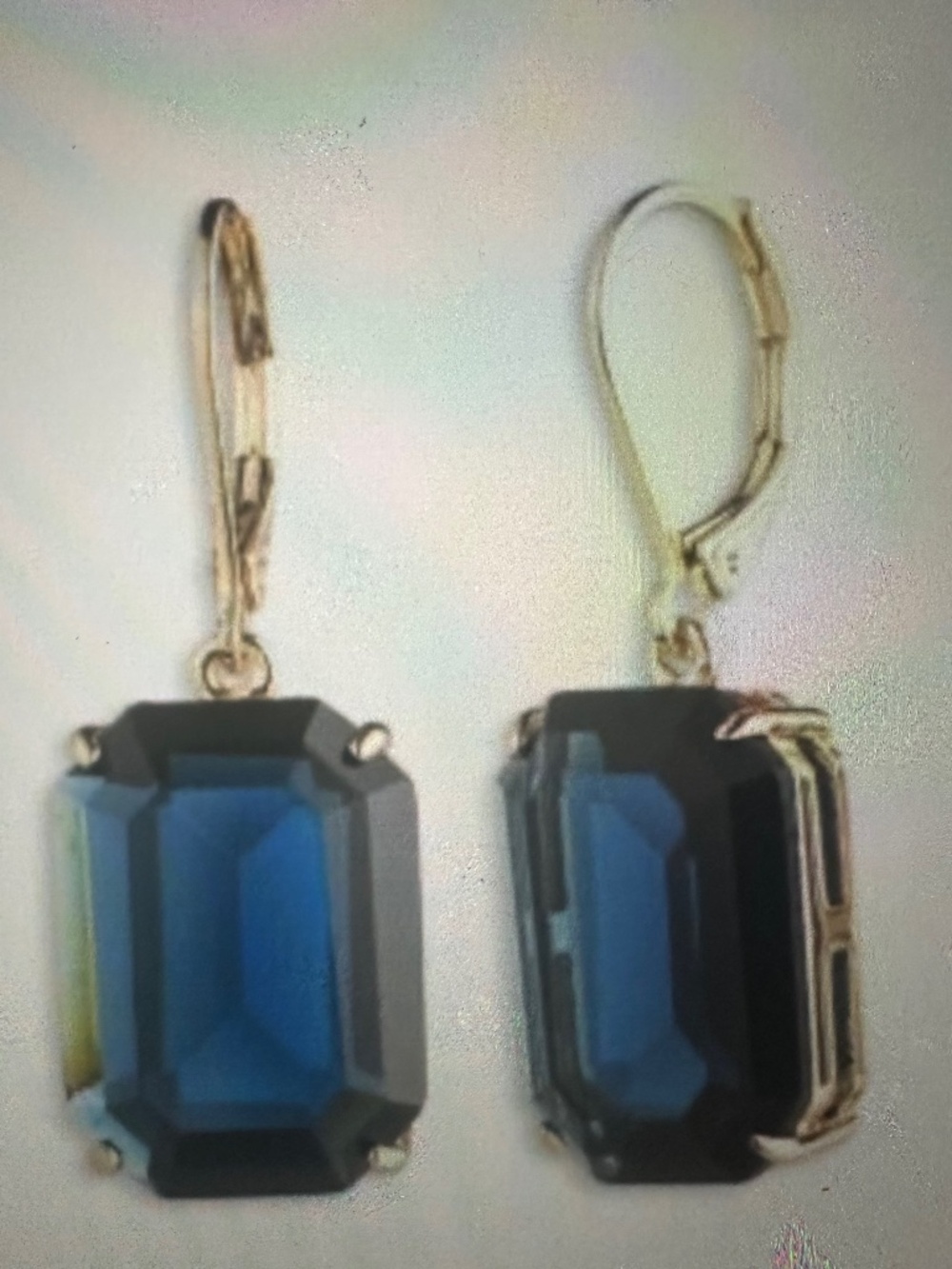 RALPH LAUREN BLUE STONE DANGLE EARRINGS. NWOT